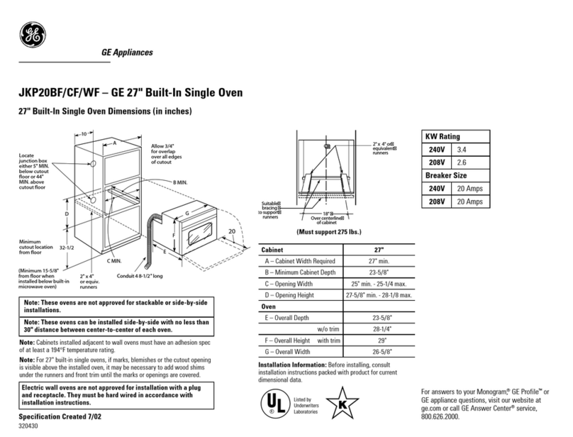 GE JKP20WFWW User manual