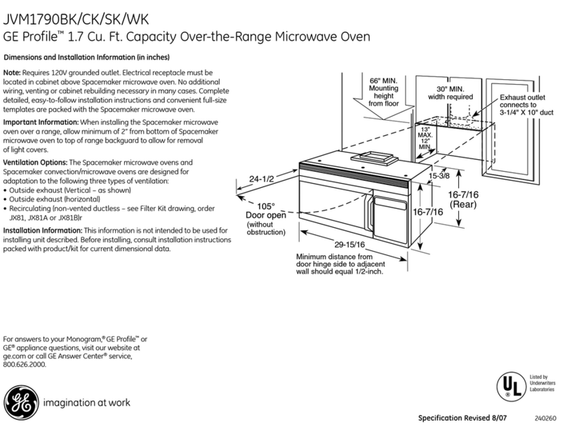 GE Profile JVM1790SK User instructions
