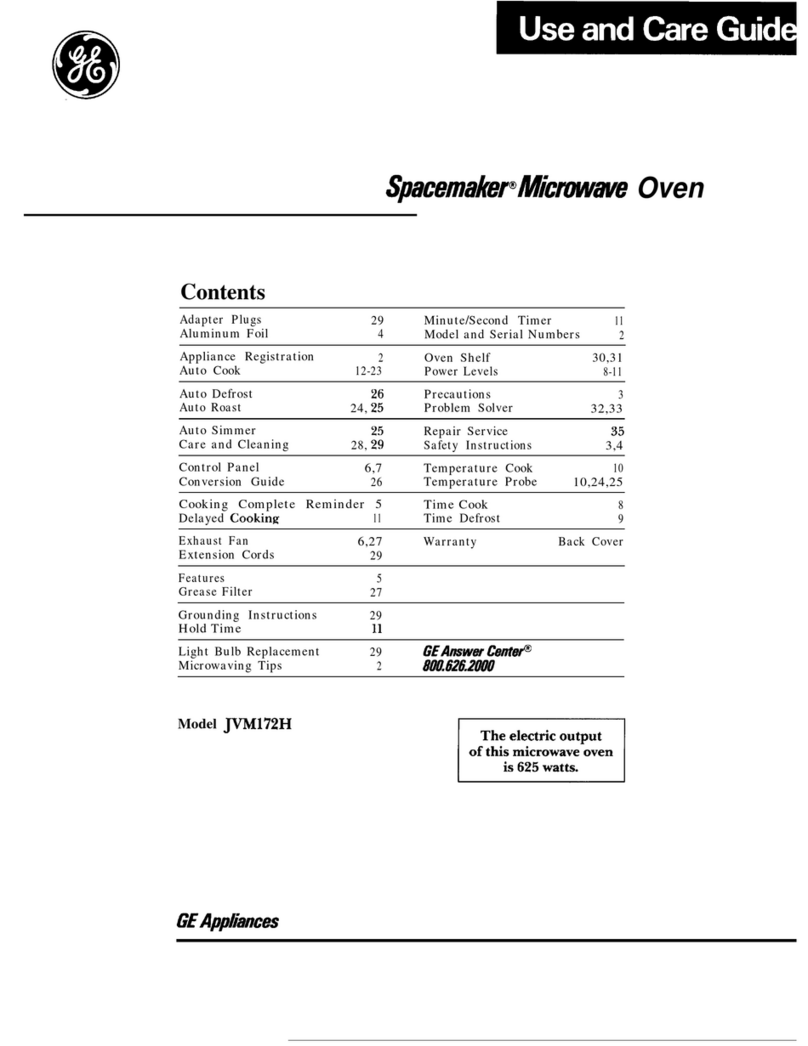 GE Spacemaker JVM172H User manual