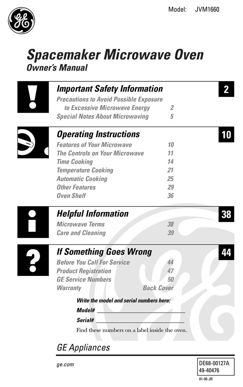 GE Spacemaker JVM1660 User manual