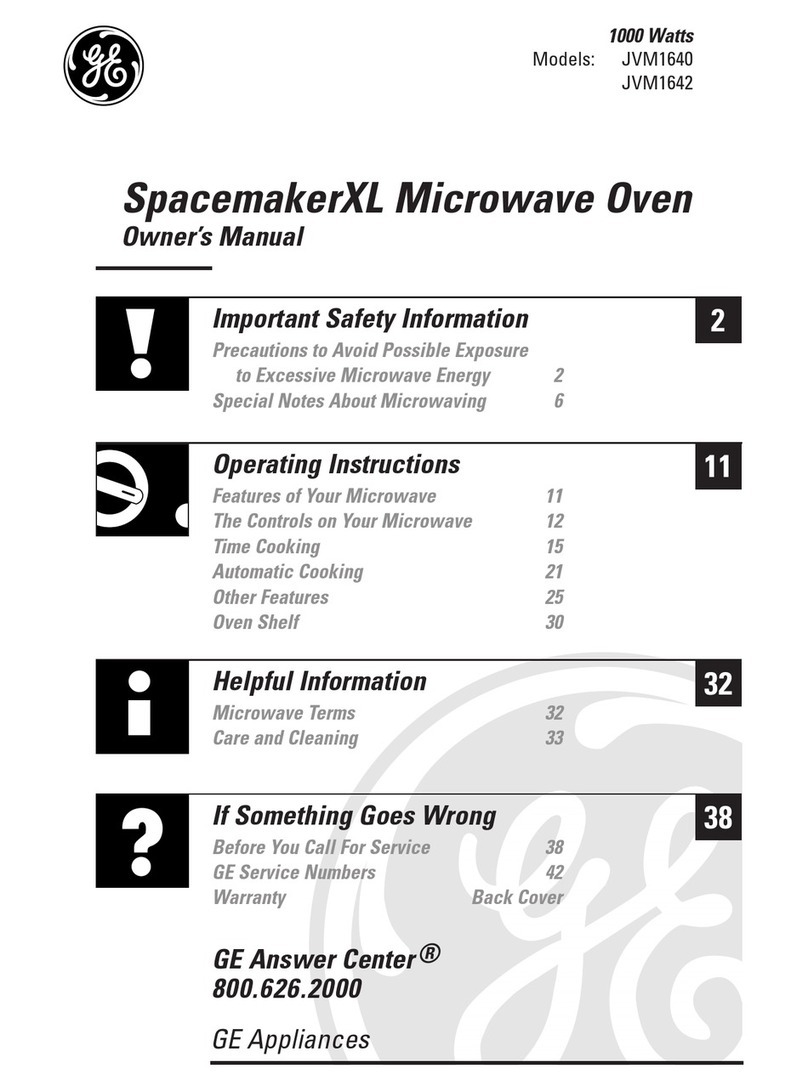 GE SpacemakerXL JVM1640 User manual GE SpacemakerXL JVM1640 User manual
