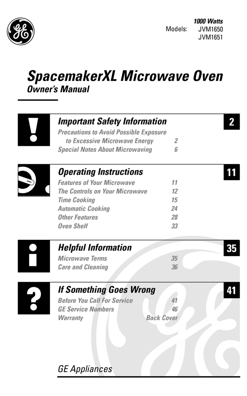 GE Spacemaker JVM1650 User manual