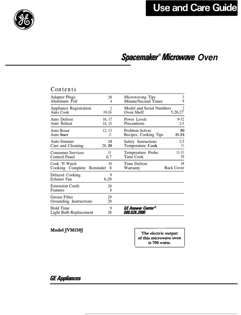 GE Spacemaker JVM150J Use and care guide