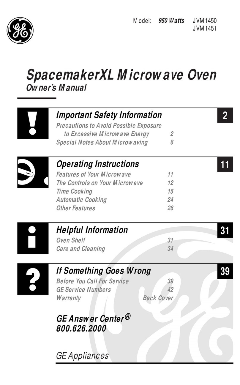 GE SpacemakerXL JVM1450 User manual GE SpacemakerXL JVM1450 User manual
