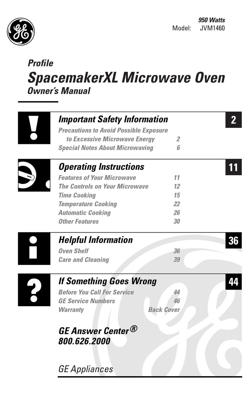 GE Profile SpacemakerXL JVM1460 User manual GE Profile SpacemakerXL JVM1460 User manual