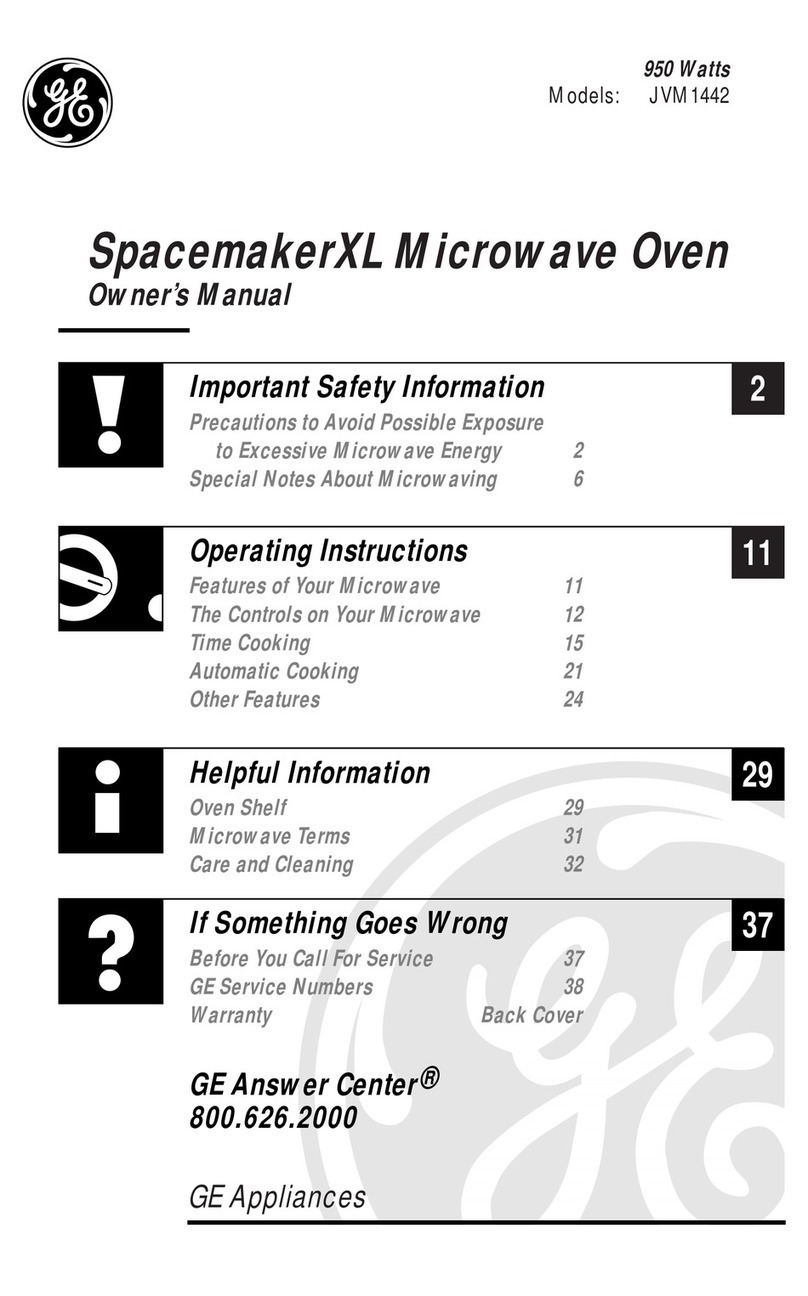 GE SpacemakerXL JVM1442 User manual GE SpacemakerXL JVM1442 User manual