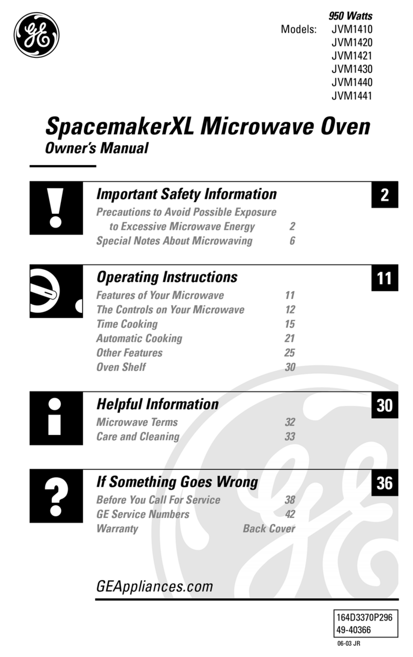 GE SpacemakerXL JVM1410 User manual