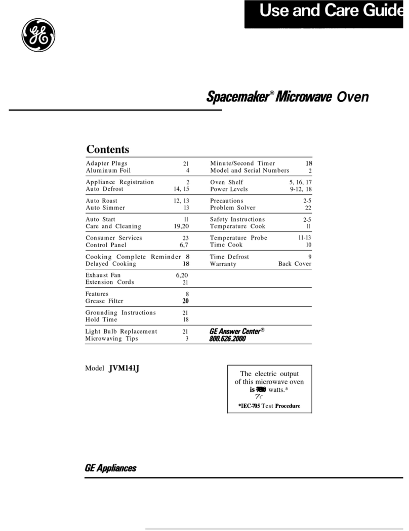 GE Spacemaker JVM141J User manual