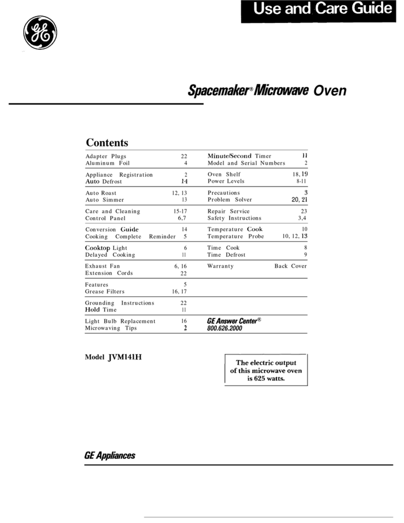 GE Spacemaker JVM141H User manual