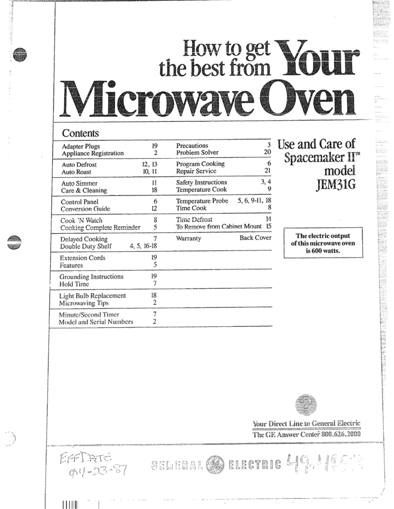 GE Spacemaker II JEM31G Installation instructions