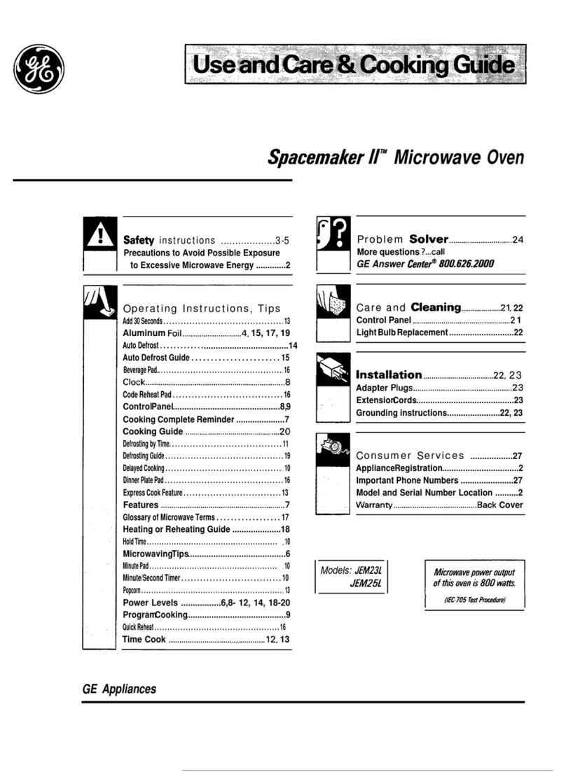 GE Spacemaker II JEM23L Use and care manual
