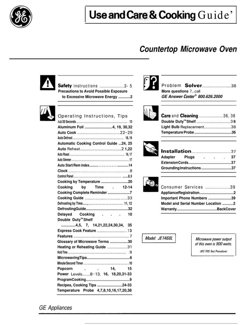 GE JE1468L Use and care manual