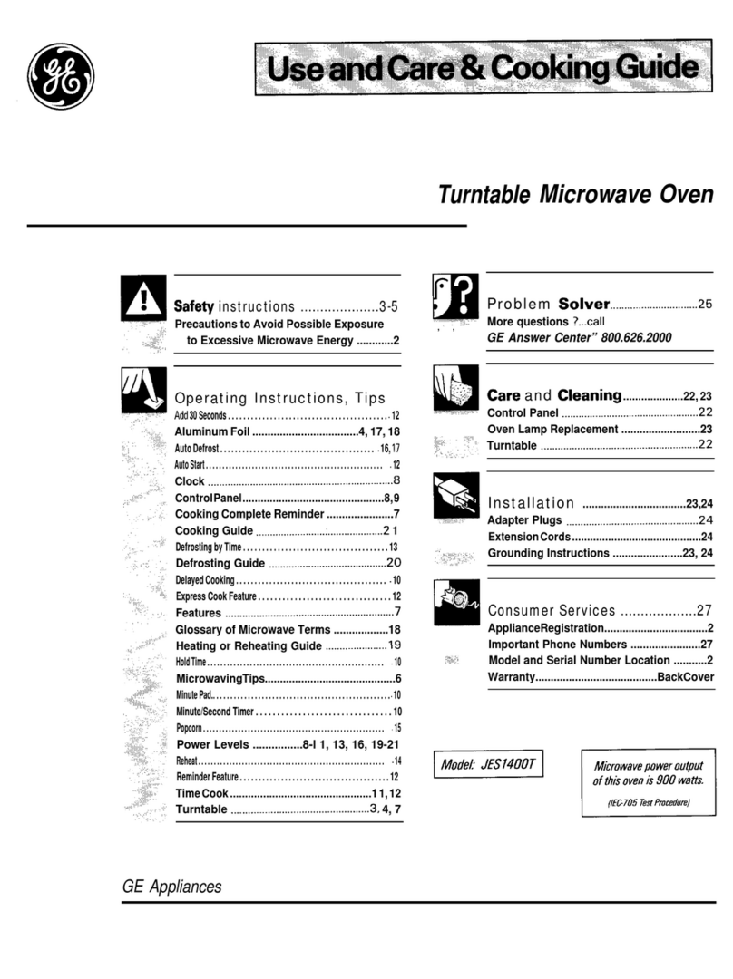 GE JES1400T Use and care manual