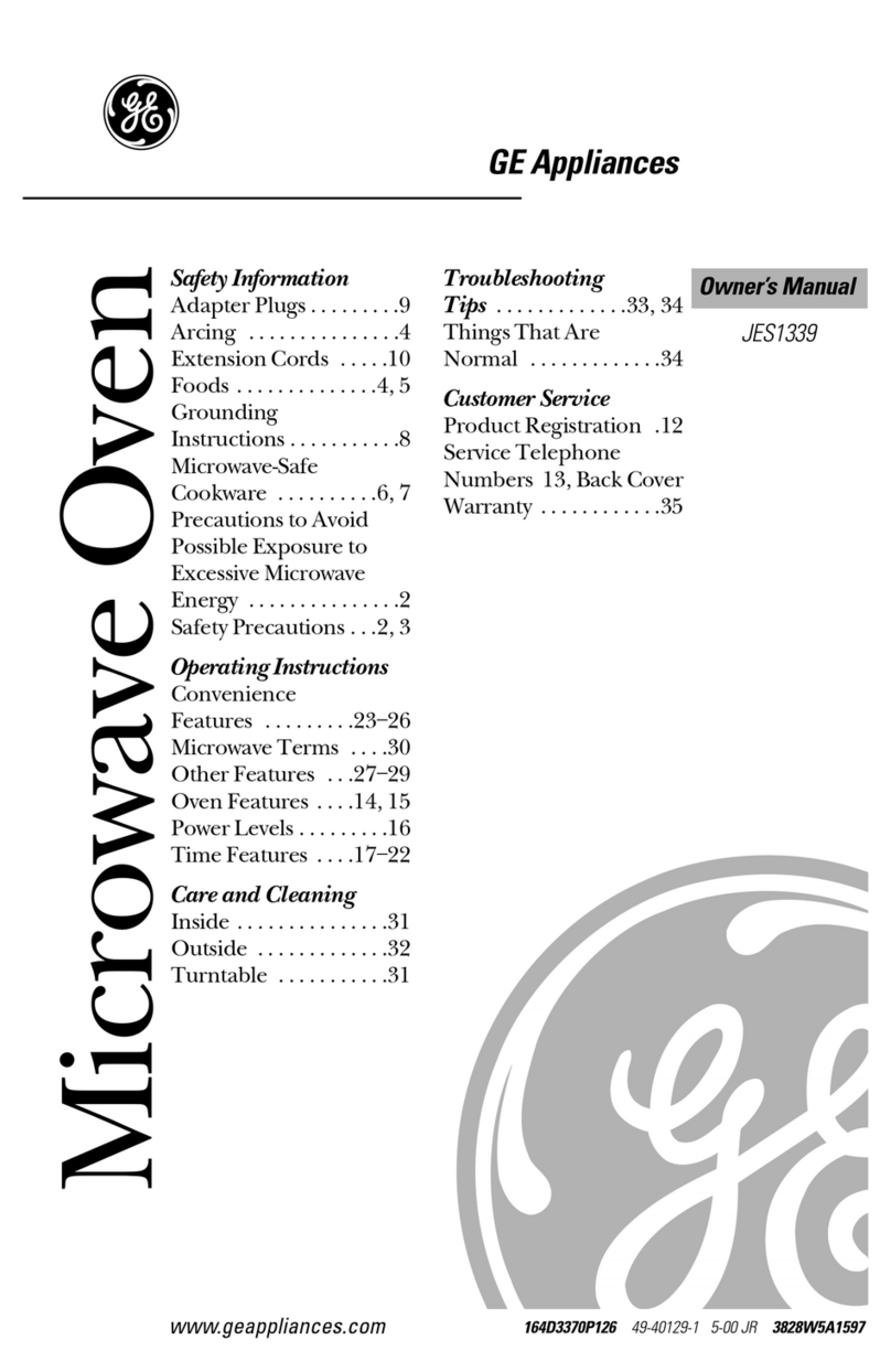 GE JES1339 owner's manual