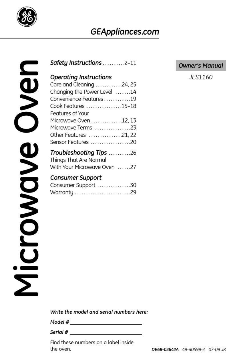 GE JES1160 owner's manual