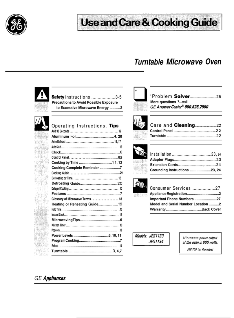 GE JES1133 Use and care manual