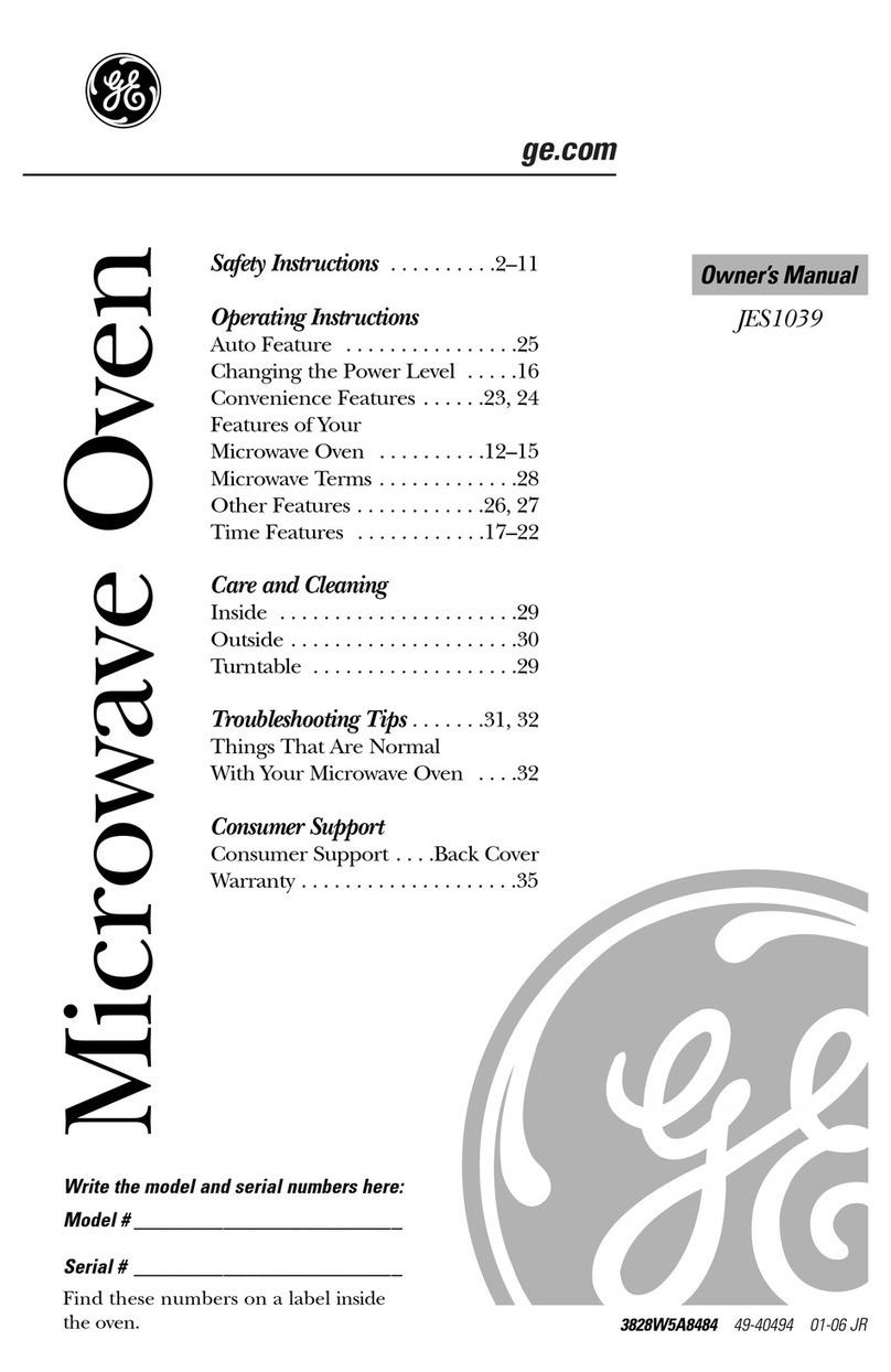 GE JES1039 User manual