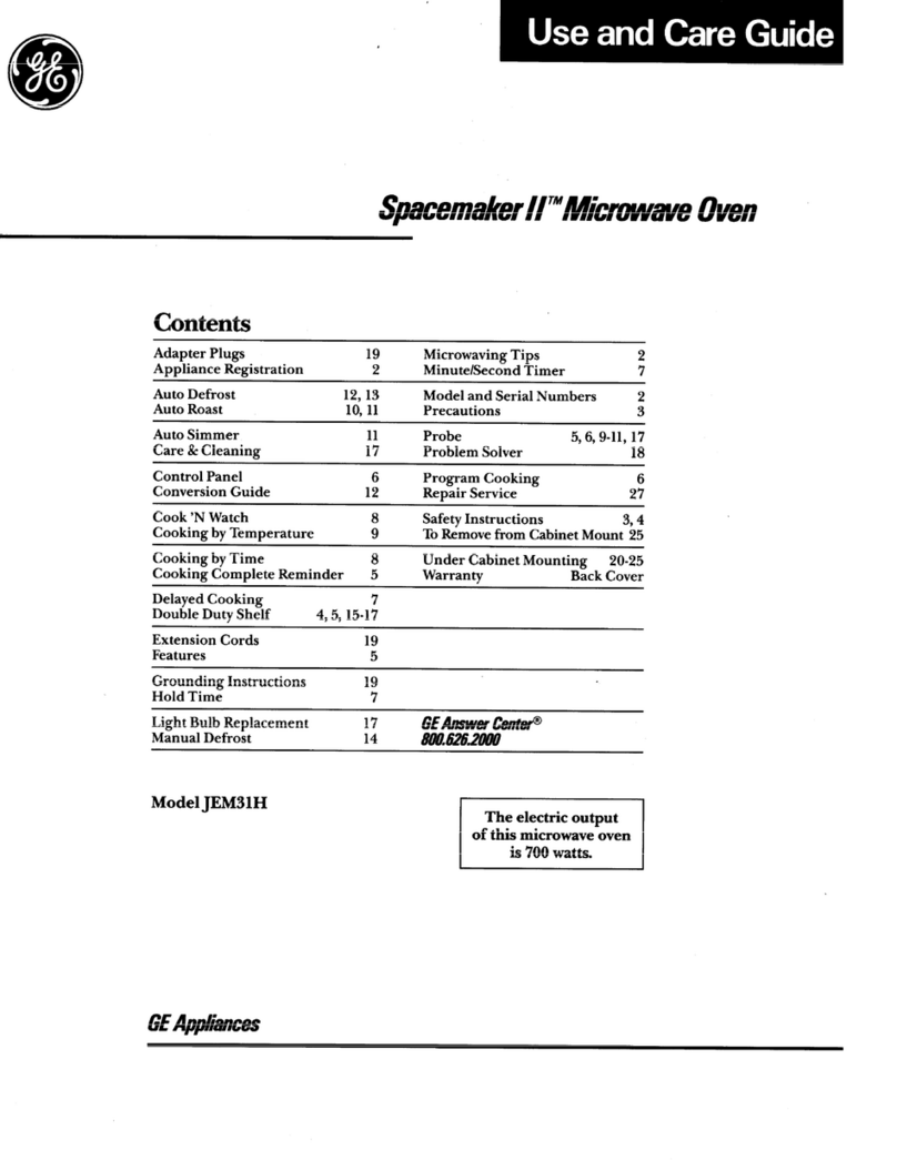 GE Spacemaker II JEM31H User manual