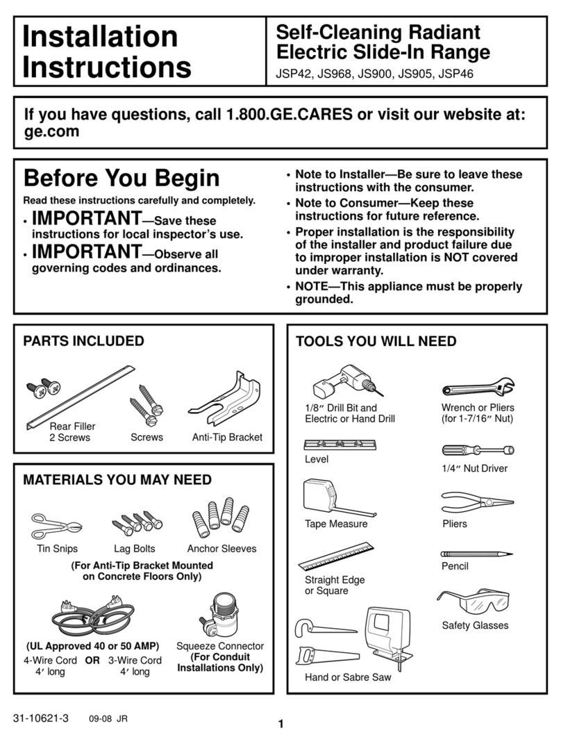 GE JS905 User manual