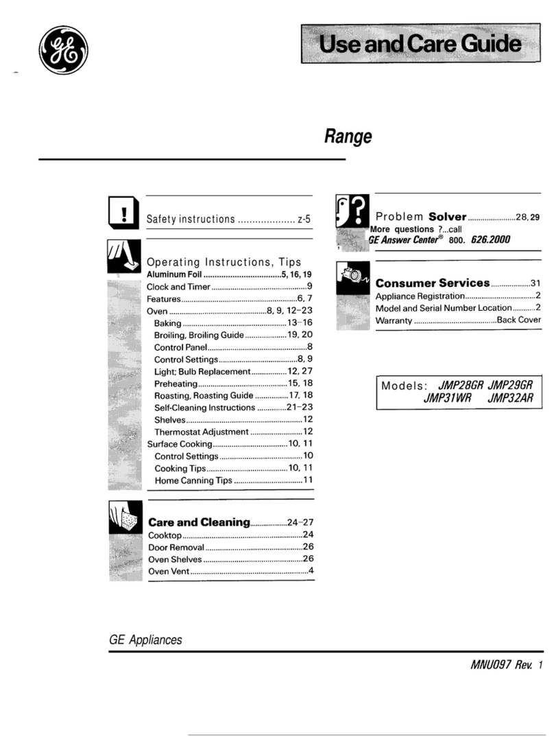 GE JMP28GR Use and care guide