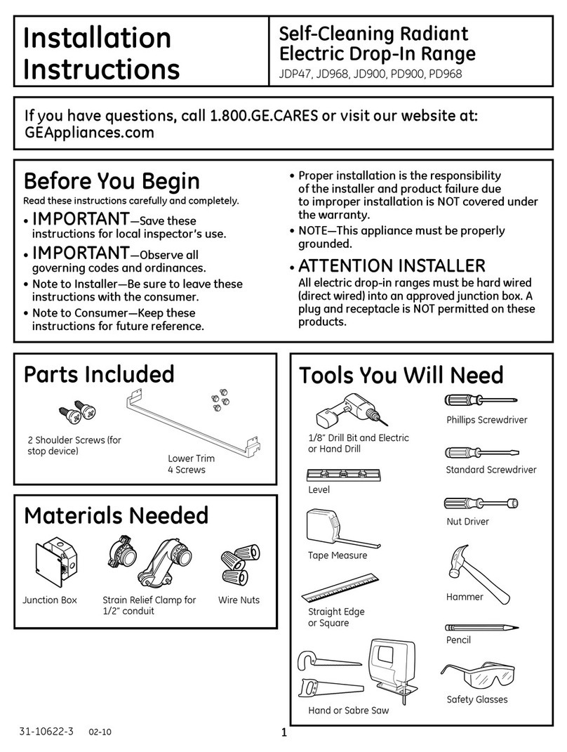 GE PD900 installation instructions