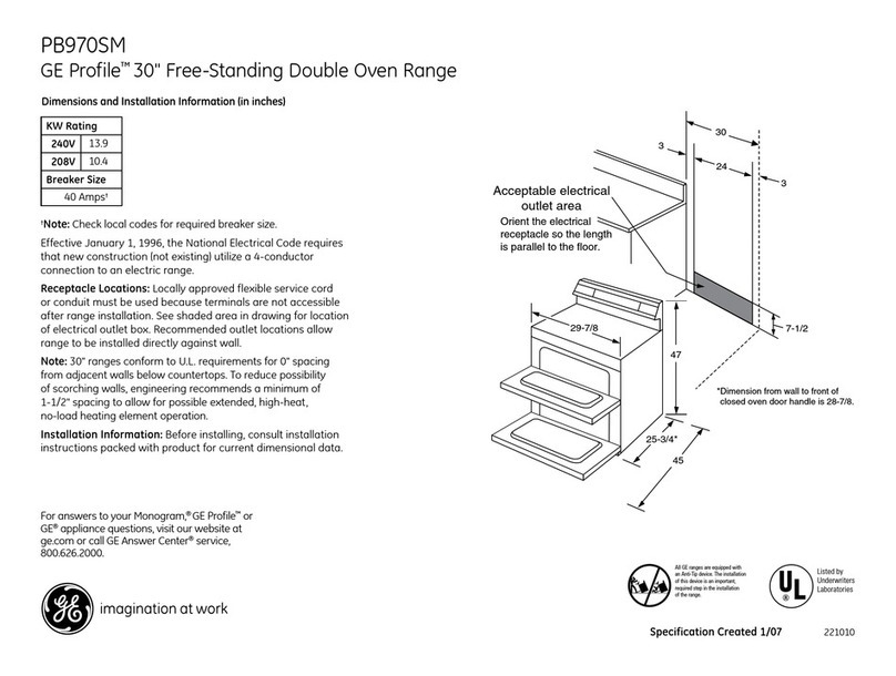 GE Profile PB970SMSS Manual