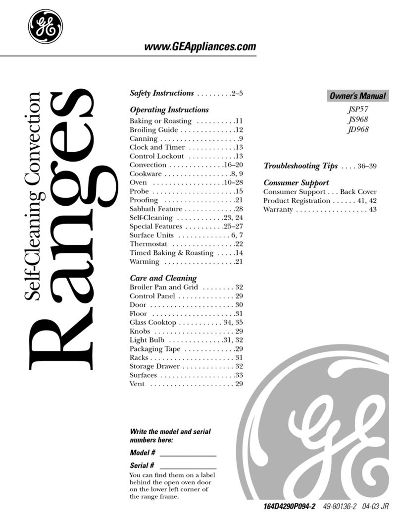 GE JSP57 owner's manual
