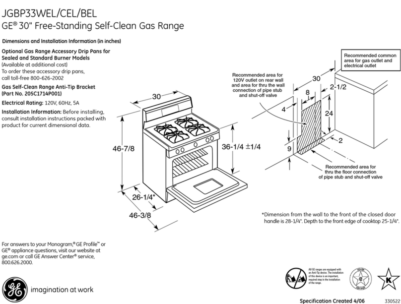 GE JGBP33BEL datasheet