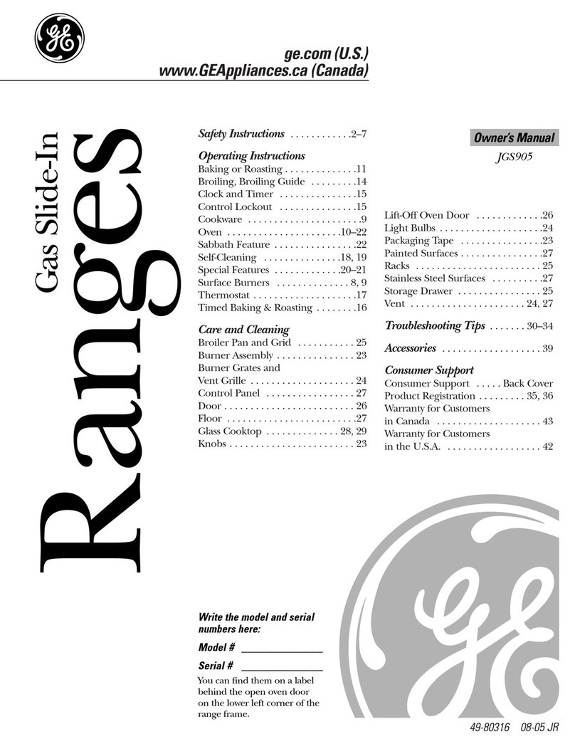 GE Profile JGS905 User manual