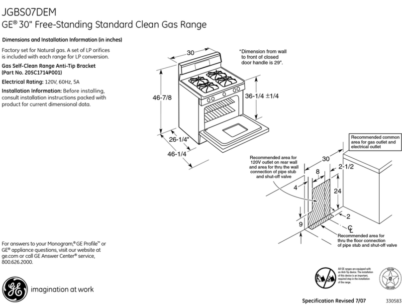 GE JGBS07DEMCC Manual