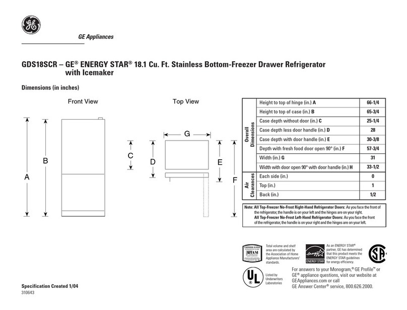 GE Energy Star GDS18SBR User manual