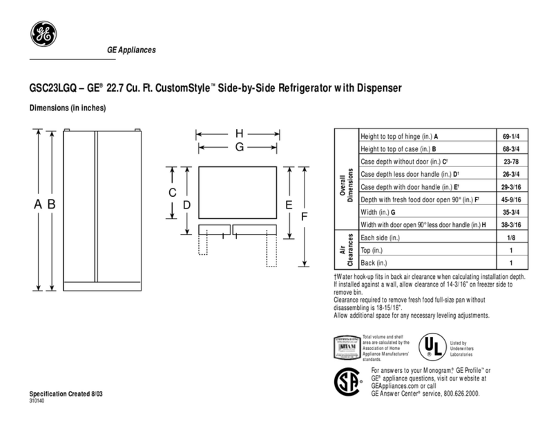 GE CustomStyle GSC23LGQ User manual
