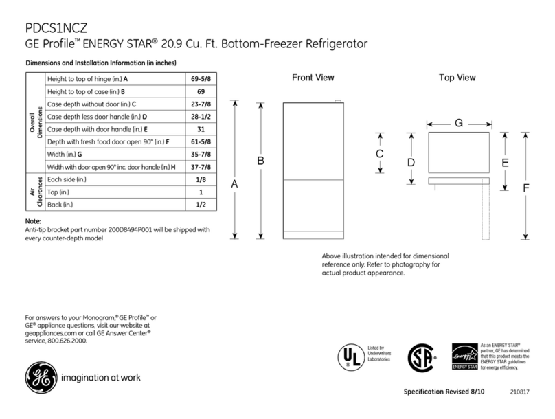 GE Profile PDCS1NCZ Manual