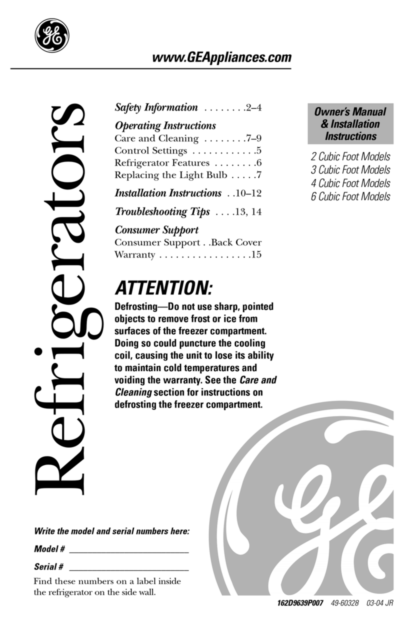 GE Cubic Foot User manual