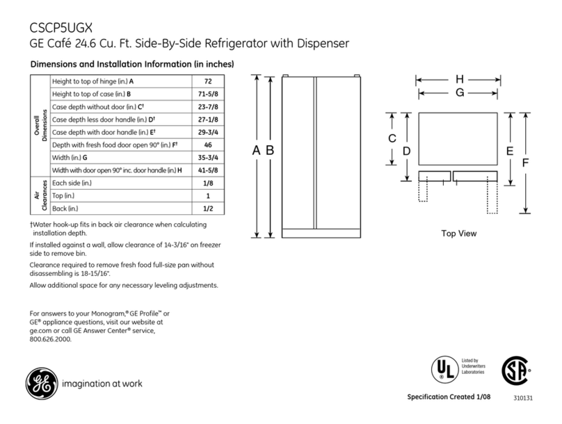 GE Cafe CSCP5UGXSS Manual