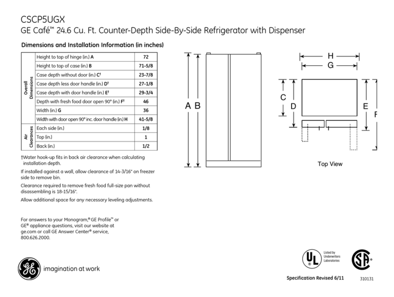 GE Cafe CSCP5UGXSS Manual