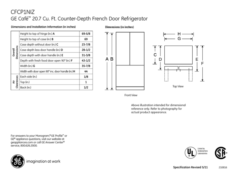 GE Cafe CFCP1NIZSS Manual GE Cafe CFCP1NIZSS Manual