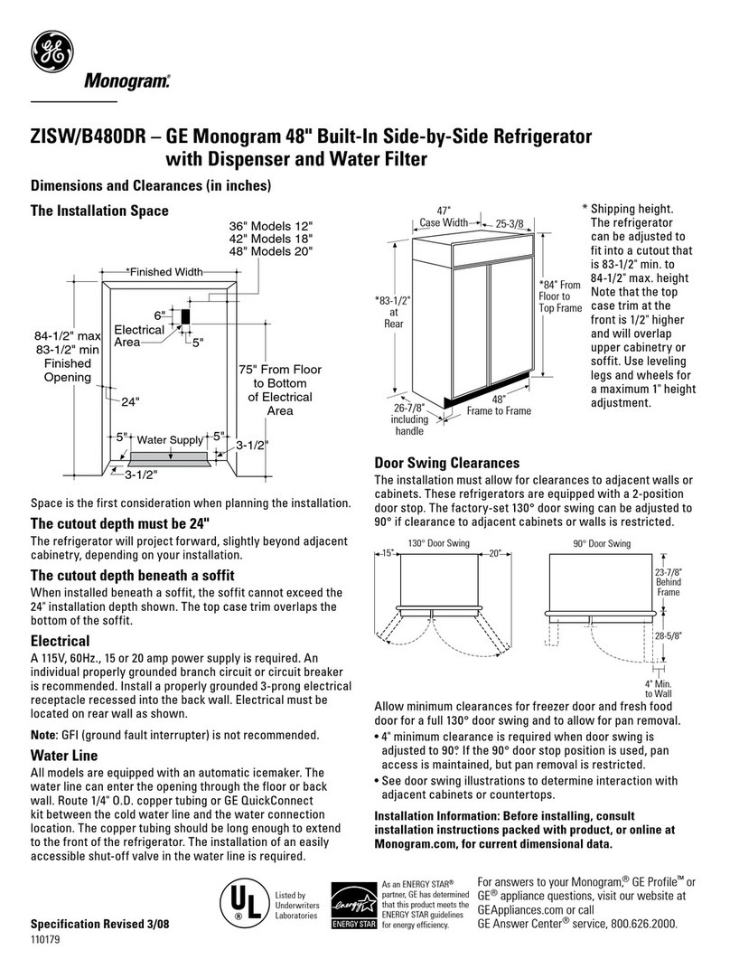 GE Monogram ZISW480D User guide