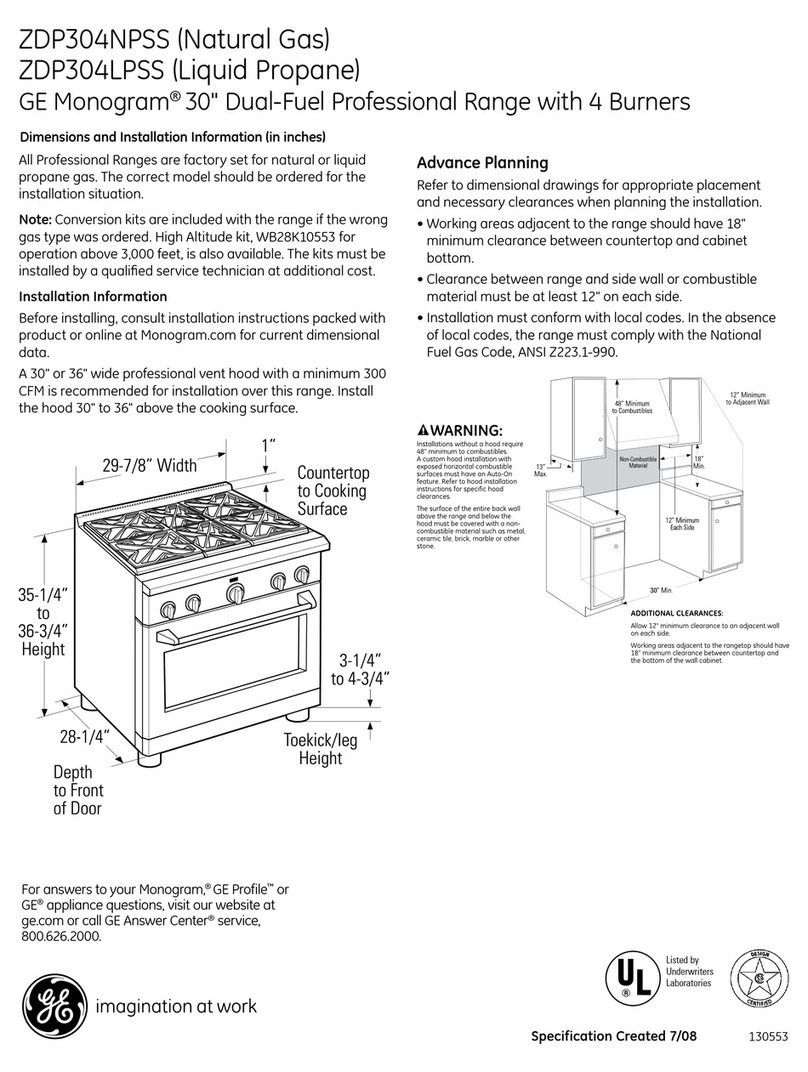 GE Monogram ZDP304LPSS Manual