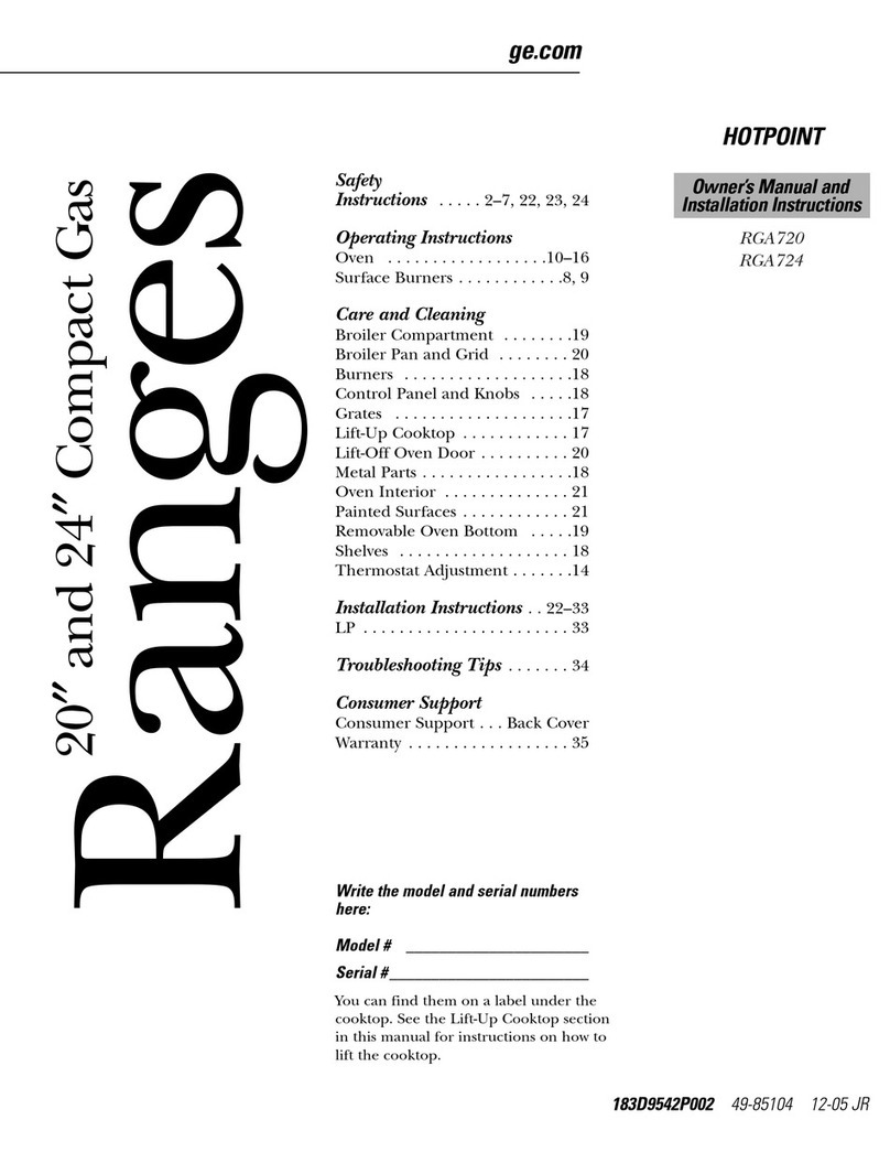 GE RGA720 Operating instructions