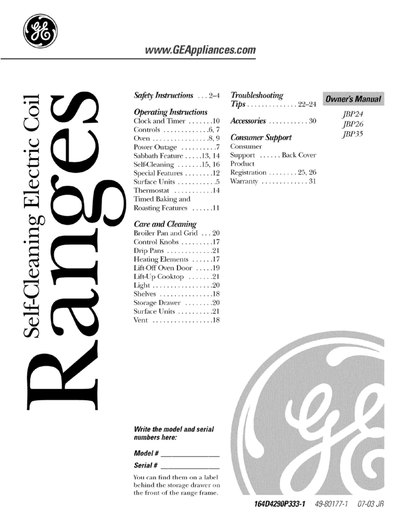 GE Range User manual