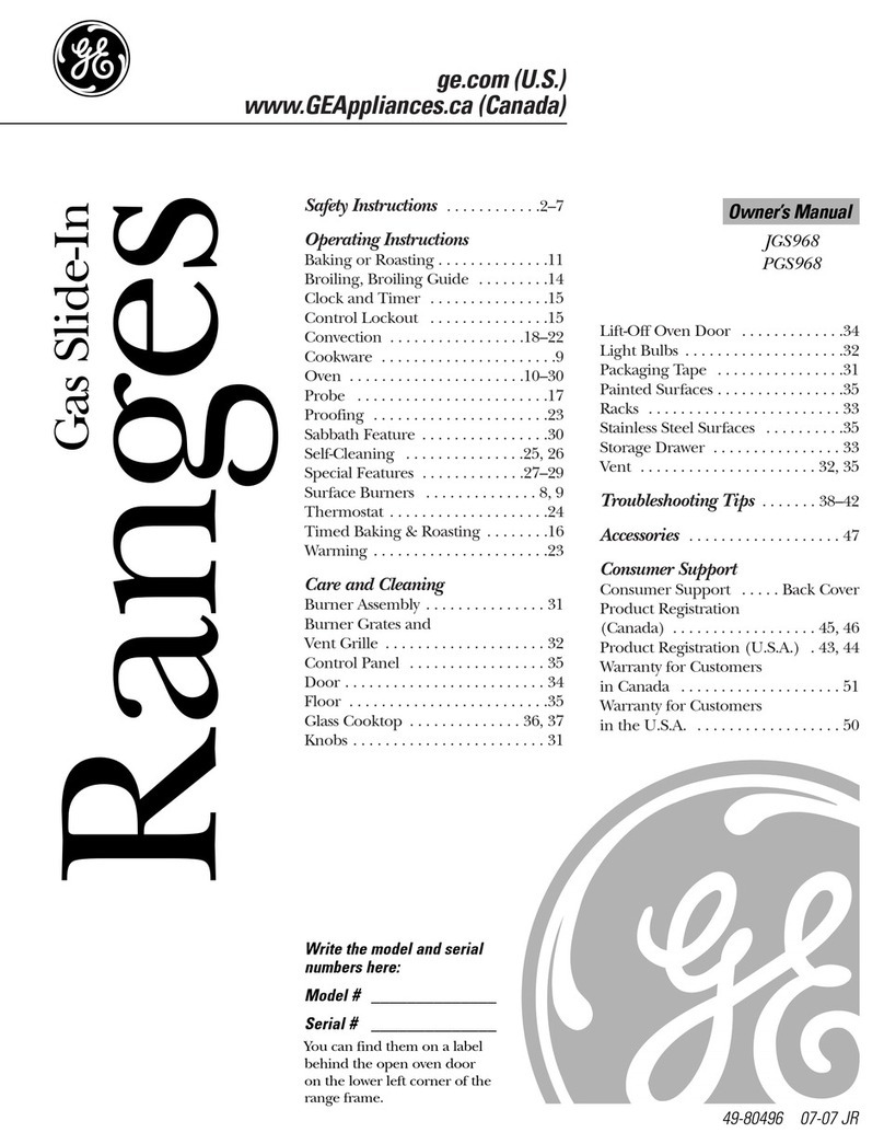 GE Profile PGS968SEMSS User manual