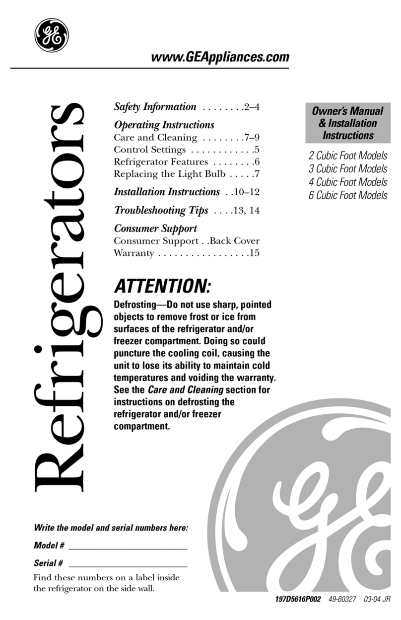 GE 2 Cubic Foot Series User manual