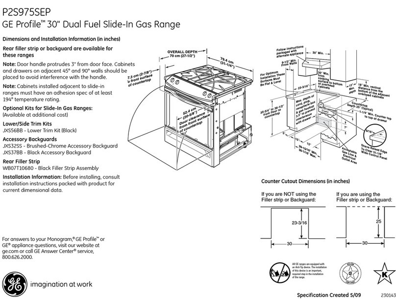 GE Profile P2S975SEPSS Manual