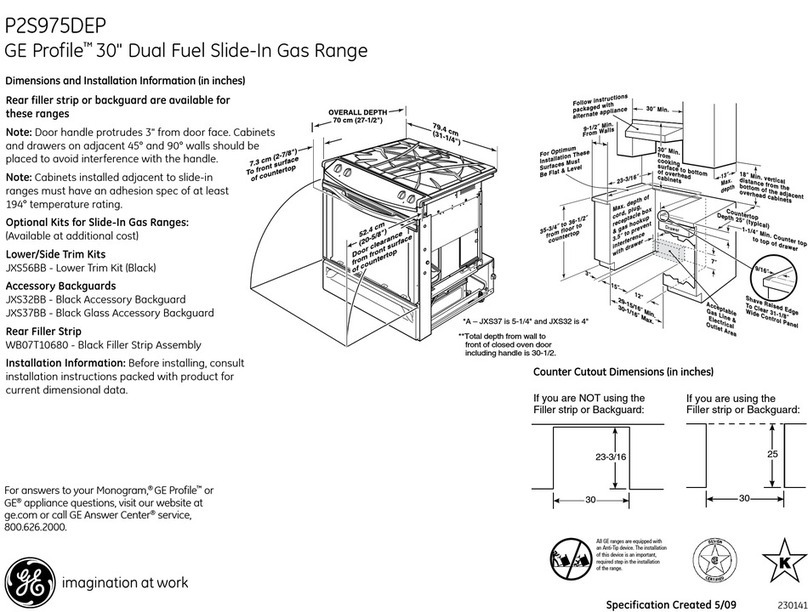 GE Profile P2S975DEP Manual