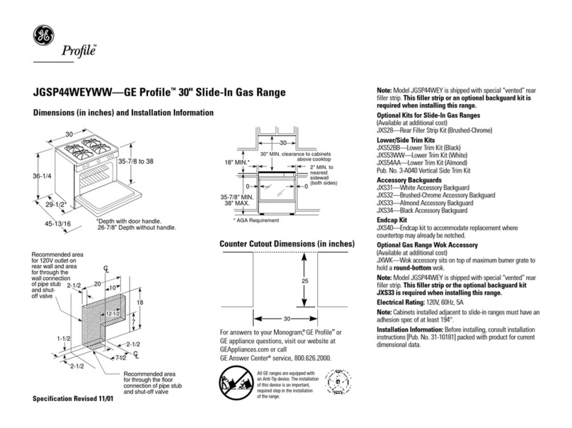 GE GE Profile JGSP44AEYAA User instructions