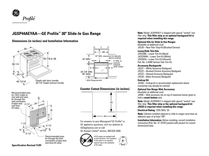 GE GE Profile JGSP44CEYC User instructions