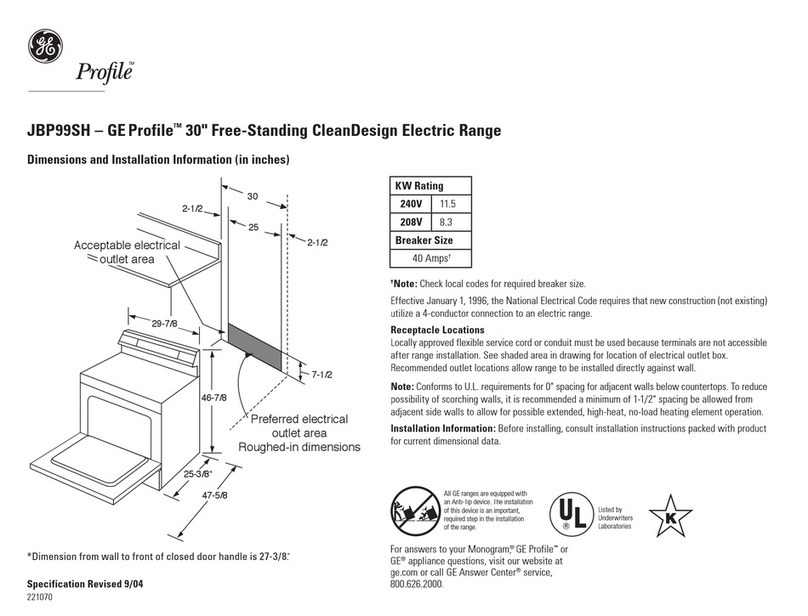 GE GE Profile 221070 Manual