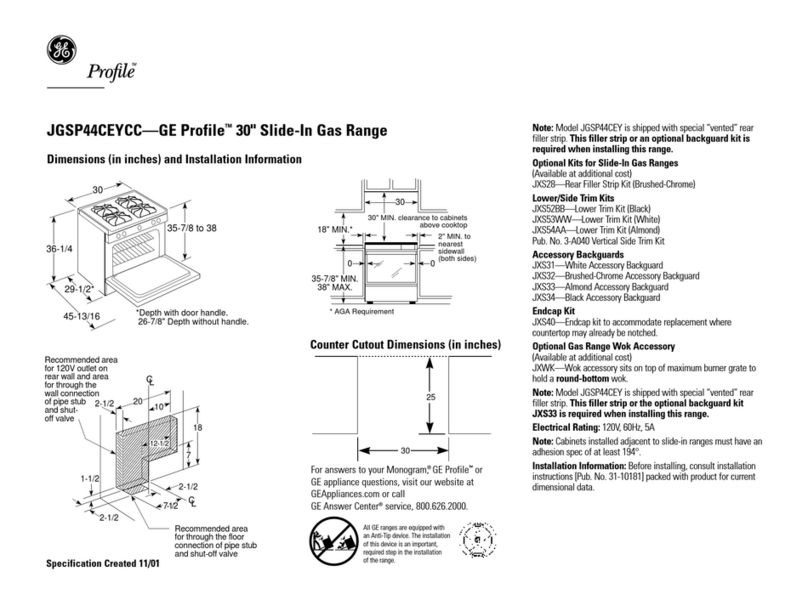 GE GE Profile 31-10181 User instructions