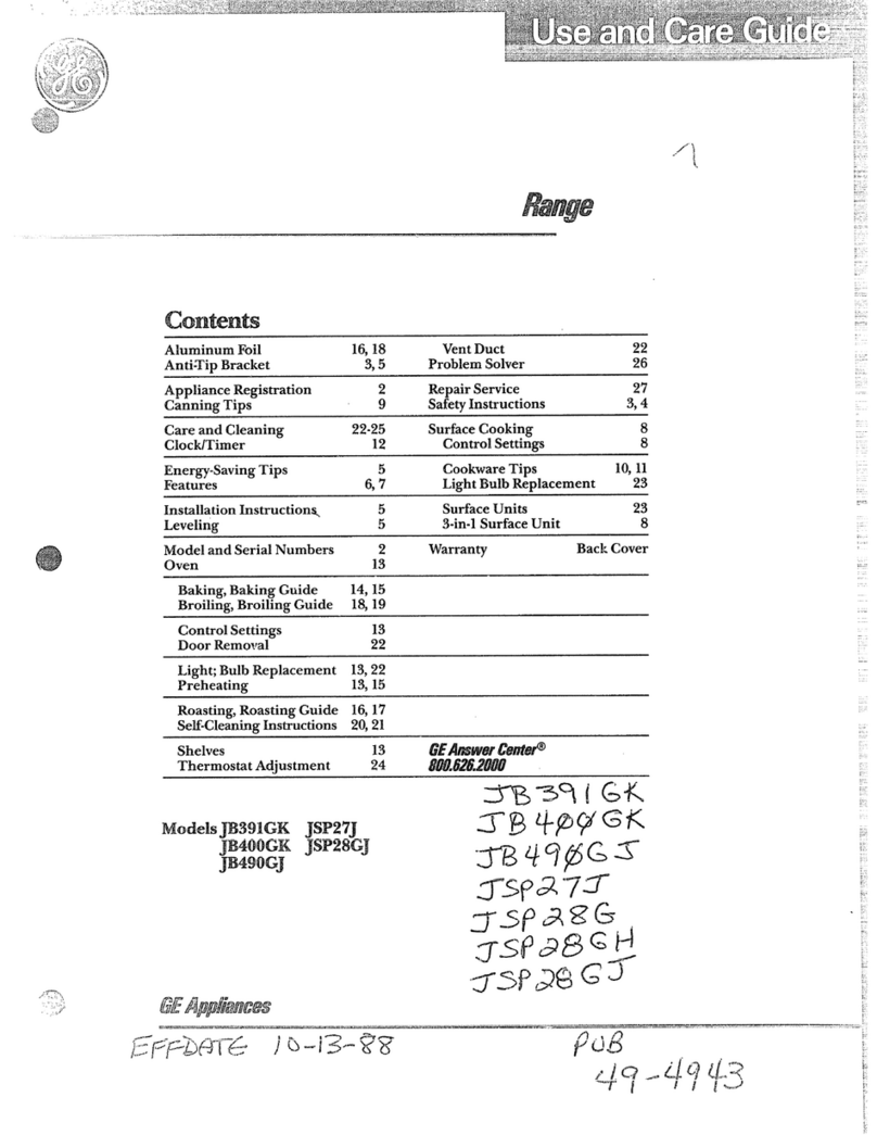 GE JB391GK User manual